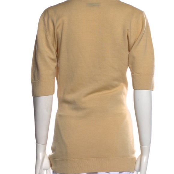 Aquascutum London Scoop Neck 100% Wool Short Sleeves Pullover Tee Top Size XS. - Picture 3 of 7